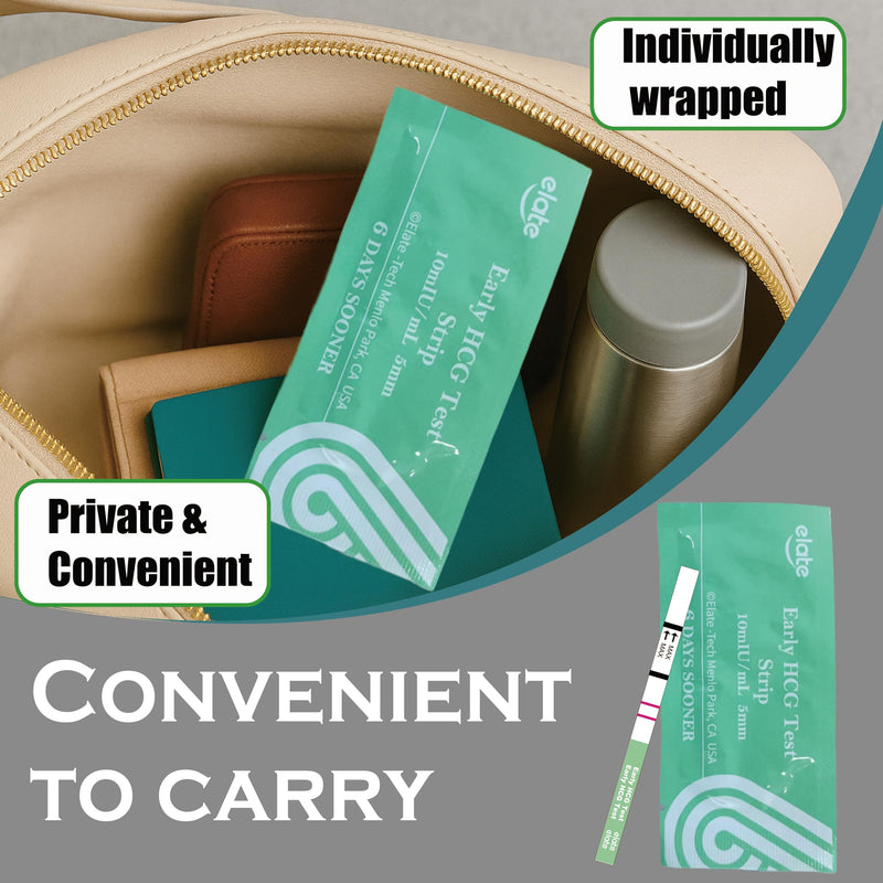 [Australia] - Elate Early Detection Pregnancy Test Strips – HCG Early Result 6-Days Sooner, 100 Count Bulk EPT, Pruebas De Embarazo, Ultra-Sensitive 10mIU/mL, 99.99% Accurate, Easy Home Use, 5mm 1 Count (Pack of 100) 