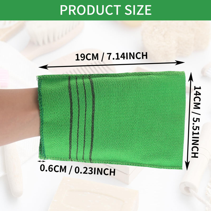 [Australia] - 5pcs Asian Exfoliating Gloves Double Sided Korean Scrubbing Washcloth Italy Towel for Dead Skin Removal Callus Scrubber Shower Exfoliating Glove (Pink Green) 2 Pink, 3 Green 