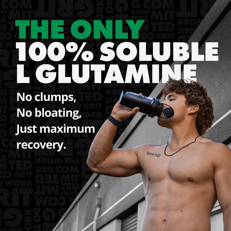 [Australia] - Gains in Bulk L-Glutamine, Gluten Free Glutamine Powder for Muscle Recovery and Growth, Post Workout Support, Amino Acid Supplement, Promotes Protein Synthesis, Non GMO, Unflavored, 90 Servings 