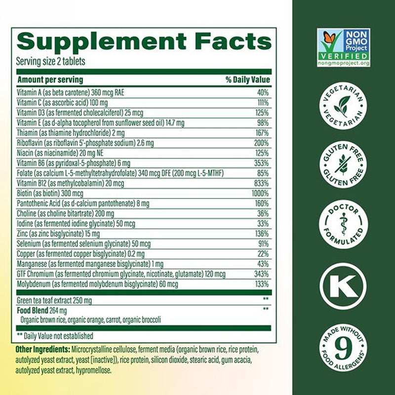 MegaFood Advanced Multivitamin for Women 55+ Doctor Formulated, 120 Tablets | For Healthy Aging, Immune Support, Bone and Brain Health, Choline, Methylated B12, Methylfolate, Vegetarian, 60 Servings Unflavored 120 Count (Pack of 1)