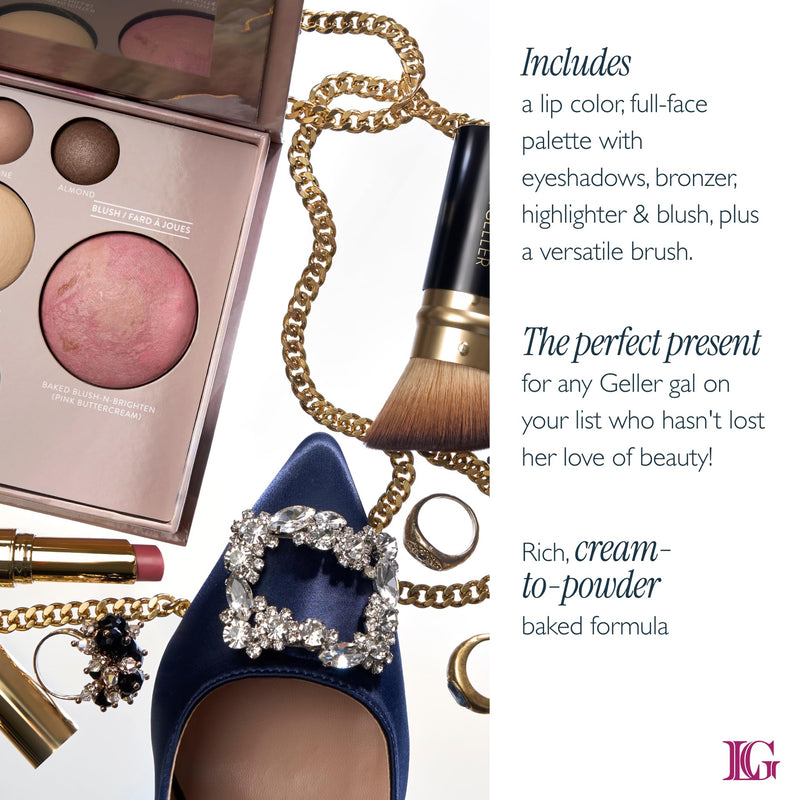 [Australia] - LAURA GELLER NEW YORK Own Your Age Boxed Makeup Collection | Amazon Exclusive - Giftable Makeup Set with All-in-One Face Palette, Hydrating Lip Color Balm and Retractable Travel Friendly Kabuki Brush 