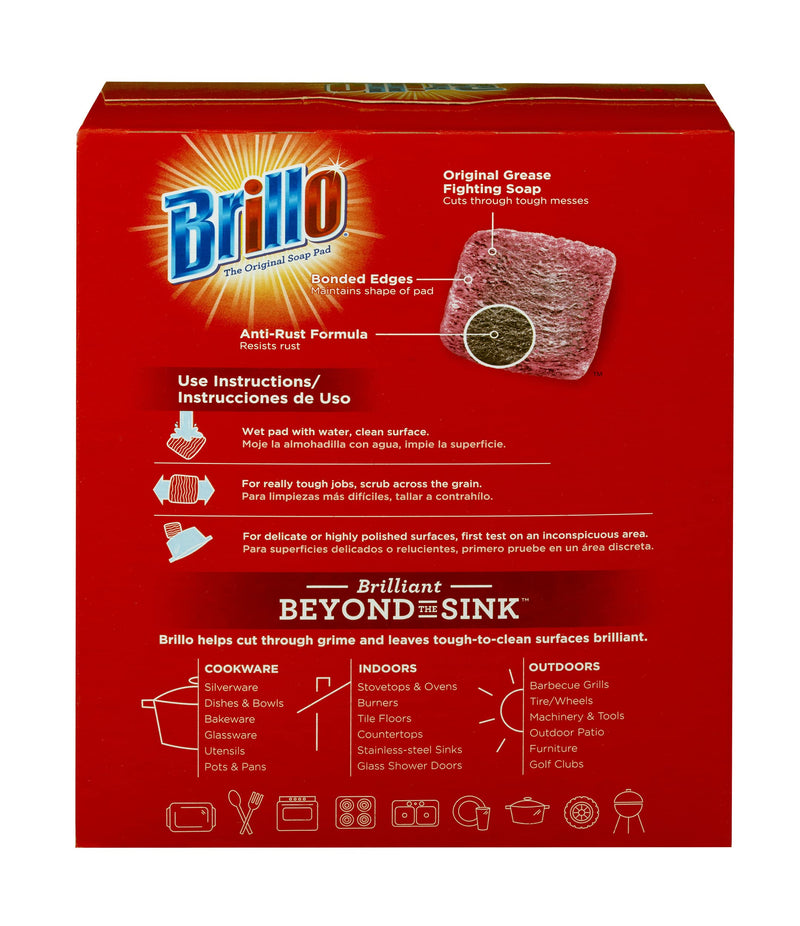 [Australia] - Brillo Steel Wool Soap Pads, Long Lasting, Original Scent Cleaning, 18 Count (Original, 18 Count (Pack of 2)) 18 Count (Pack of 2) 
