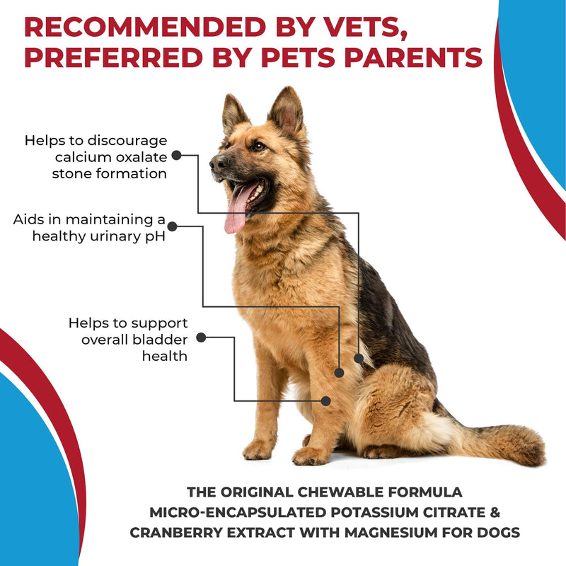 Potassium Citrate Plus Cranberry Supplement for Dogs (100 Tablets) - Urinary Tract Support-Helps Deter Formation of Calcium Oxalate Stones - Deters Bladder & Kidney Stones (Made in U.S.A) - PawsPlanet Australia