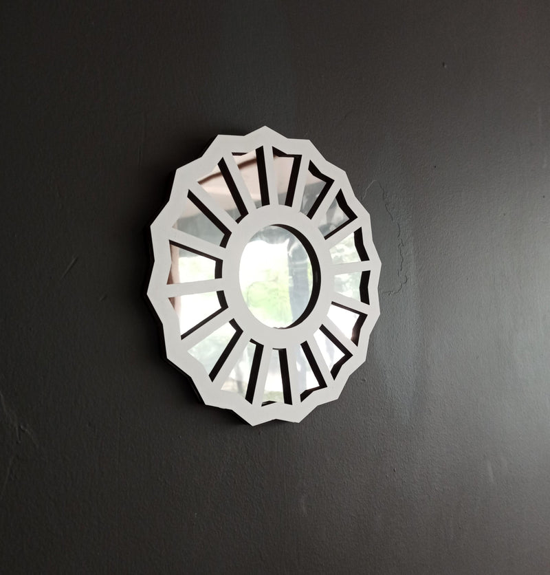 [Australia] - The Divine Feminine Mirror - Large Handmade with Wood/Acrylic Mirror, Gift for Her, 3D Wall Decor,Gift for Girlfriend (White-Silver, 10" H x 10" W) White-silver 10"H x 10"W 