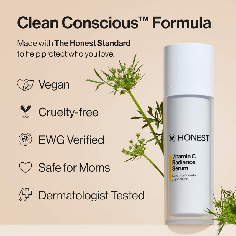 Honest Beauty Vitamin C Radiance Serum, Sensitive Skin, Unscented, 1 fl oz