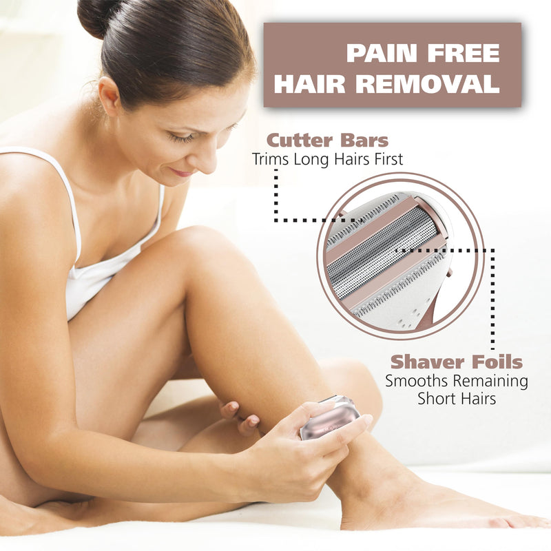 Wahl Smooth Confidence Ladies Waterproof Cordless Battery Shaver for Legs, Bikini Line, and Armpits - Model 7067 1 Count (Pack of 1)