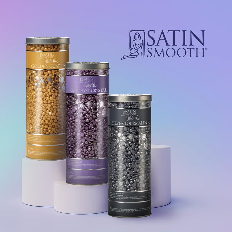 [Australia] - Satin Smooth Amethyst Crystal Flex Hard Wax Beads – Thin-Film Pebble Hard Wax for Sensitive Skin & Fine to Medium Hair, 23 oz 