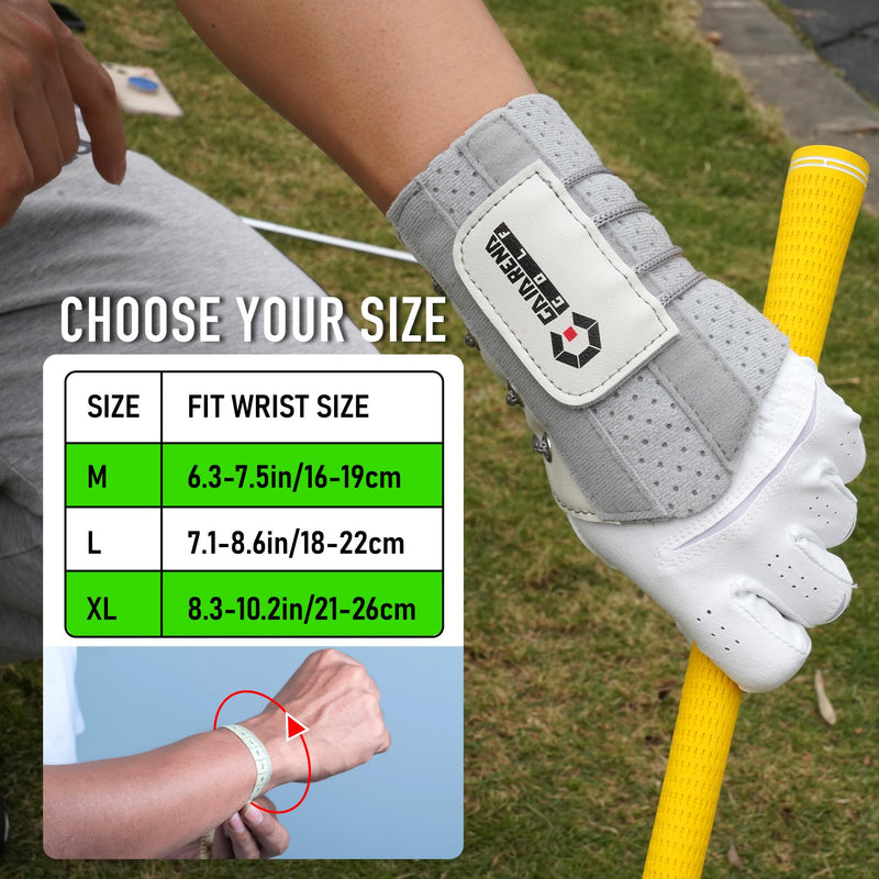 GAIARENA Golf Training Aid Wrist Hinge Trainer Brace, Effective Golf Swing Training Aids, Correct Wrist Angle Swing Posture & Develop Muscle Memory for Beginner【Patent Pending】 Gray [Left Handed Golfers] Medium