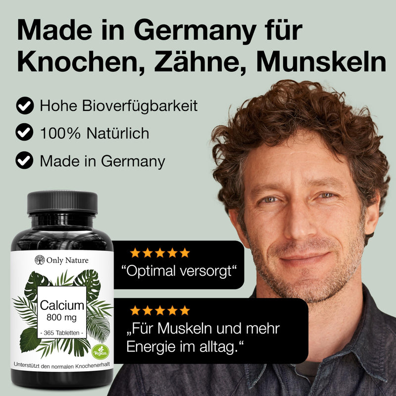 [Australia] - Calcium tablets (365 pieces) with 800 mg per daily dose - 100% vegan - without additives - produced in Germany & laboratory tested - high-dose calcium - calcium 