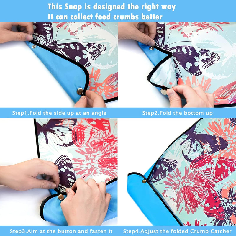 [Australia] - Adult Bibs for Women Washable Bib Reusable Waterproof Clothing Protector with Optional Crumb Catcher Pink1 Pcs 