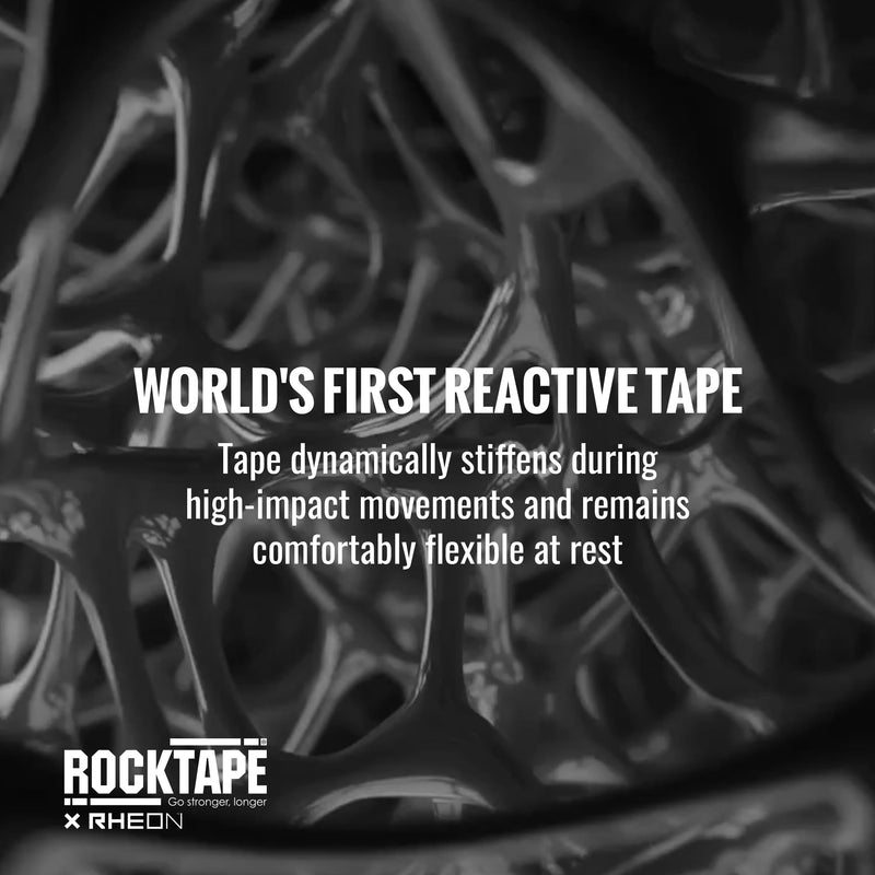 RockTape Rheon Precut Kinesiology Tape- Speeds Up Recovery and Reduces Muscle Discomfort,Rheon Technology Reacts to Body's Movement,Provides Support and Comfort for 5-7 Days,5cm x 5m,Red