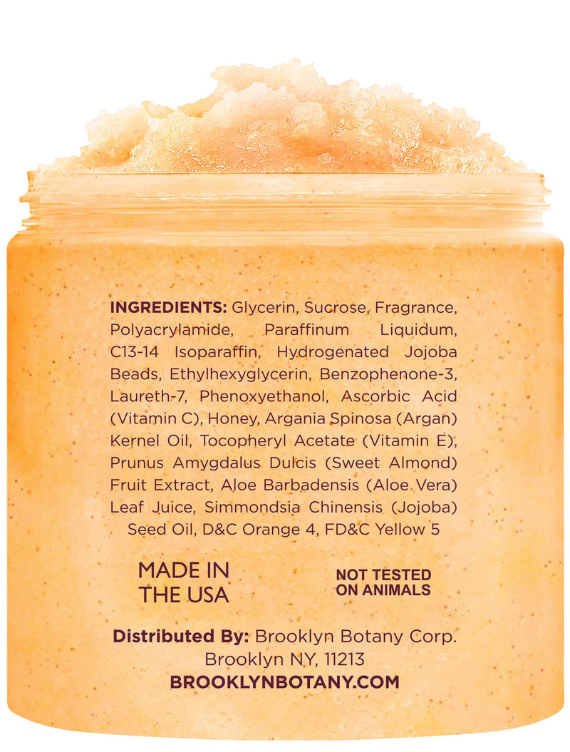 Brooklyn Botany Vitamin C Honey Sugar Scrub for Body 10 oz – Deeply Hydrating and Gently Exfoliating Body Scrub for Women and Men – Moisturizing and Nourishing the Skin Sugar Body Scrub Vitamin C 10 Oz (Pack of 1)
