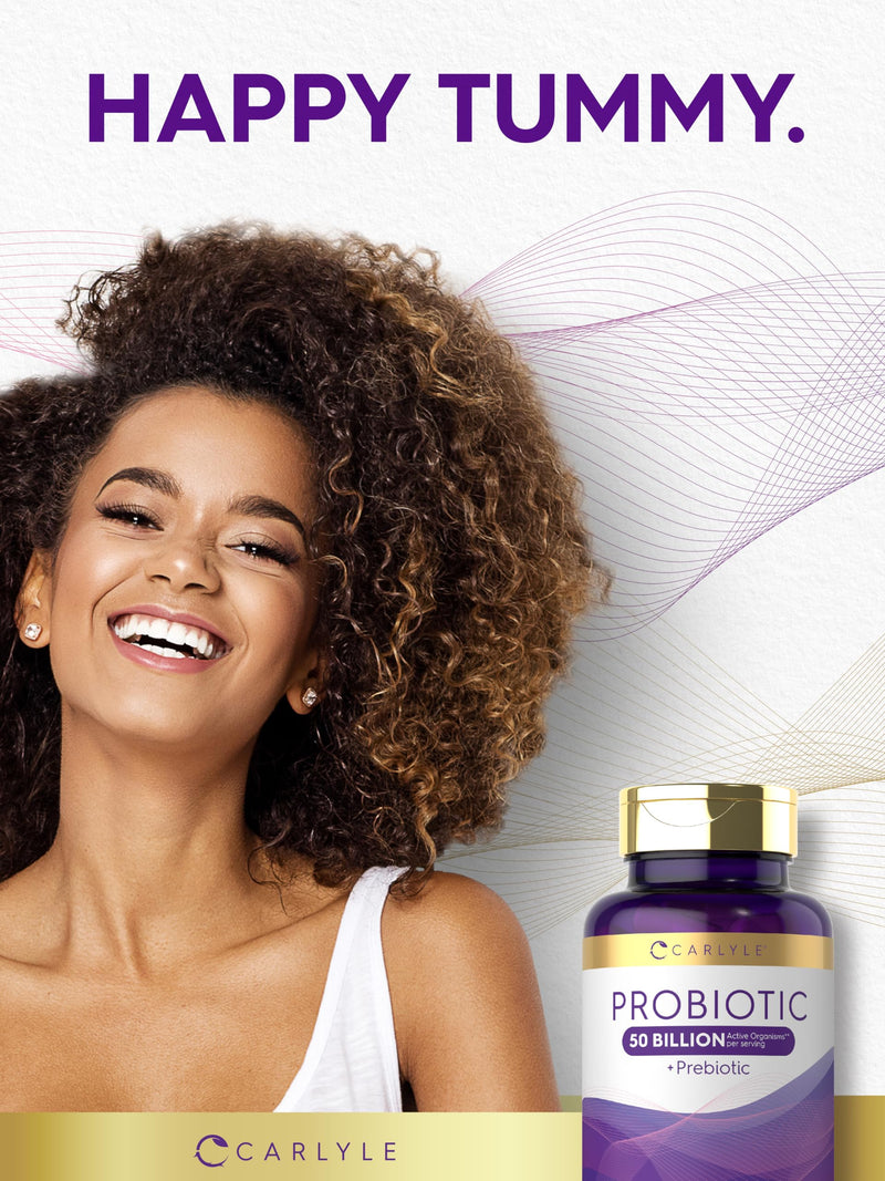 [Australia] - Carlyle Probiotics with Prebiotics | 120 Capsules | 50 Billion Active Organisms | Non-GMO & Gluten Free Supplement 
