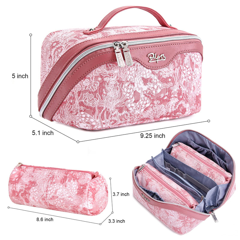 BOYATU Travel Makeup Bag Cosmetic Bags for Women: 3-Piece Makeup Bag Set (E-4-Pink)