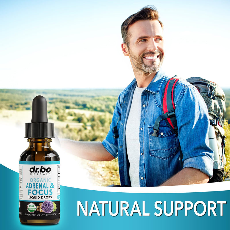 Thyroid Support & Adrenal Focus Drops - Thyroid Supplement Complex with L-Tyrosine Selenium Iodine & Organic Adrenal Support Supplements Focus Liquid Drops - Natural Brain and Memory Fatigue Attention