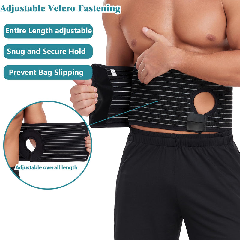 [Australia] - Adjustable Ostomy Belt for Men Women, Stoma Support Belt Covers with Hole/Opening for Ostomy Colostomy Ileostomy Urostomy Bag Holder, Abdominal Ostomy Hernia Binder Supplies After Surgery Medium 