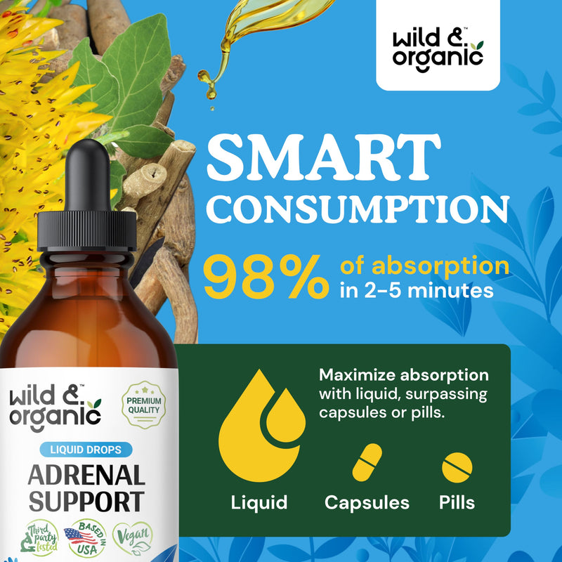 [Australia] - Adrenal Health Daily Support - Natural Adrenal Strength Supplement for Women & Men - Adrenal Liquid Drops Complex with Organic Rhodiola & Ashwagandha Root - Vegan Tincture - 4 Fl. Oz. 4 Fl Oz (Pack of 1) 