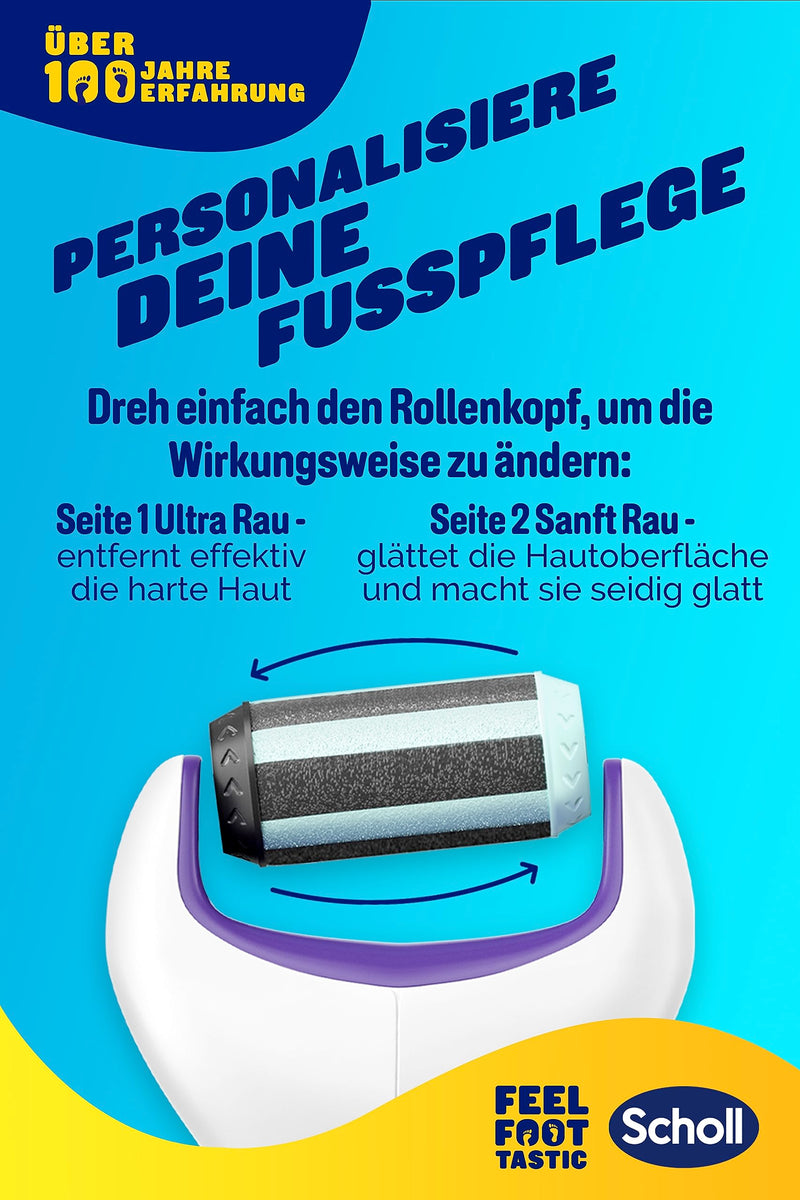 [Australia] - Scholl Expert Care 2-in-1 File & Smooth electric callus remover, callus removal for silky soft feet, electric purple 