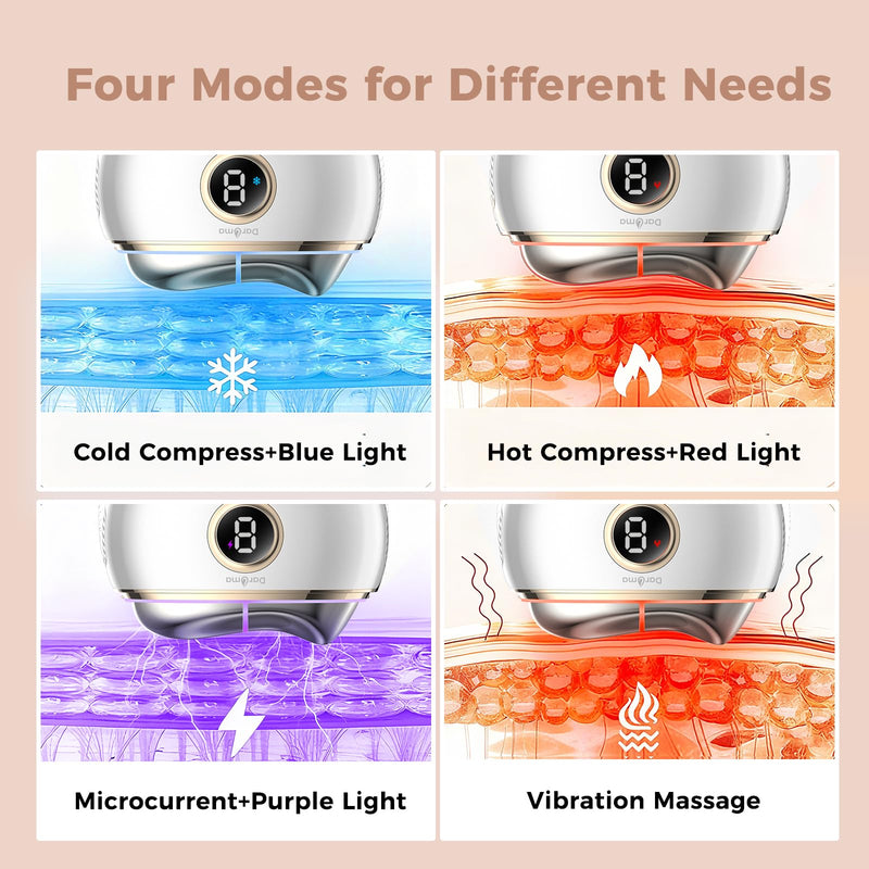 DAROMA Electric Gua Sha Tool - Hot & Cold Dual-Mode Facial and Body Massager with 9 Temperature Settings, Micro-Current Vibration, for Anti-Aging, Wrinkles, Puffiness, and Double Chin Care