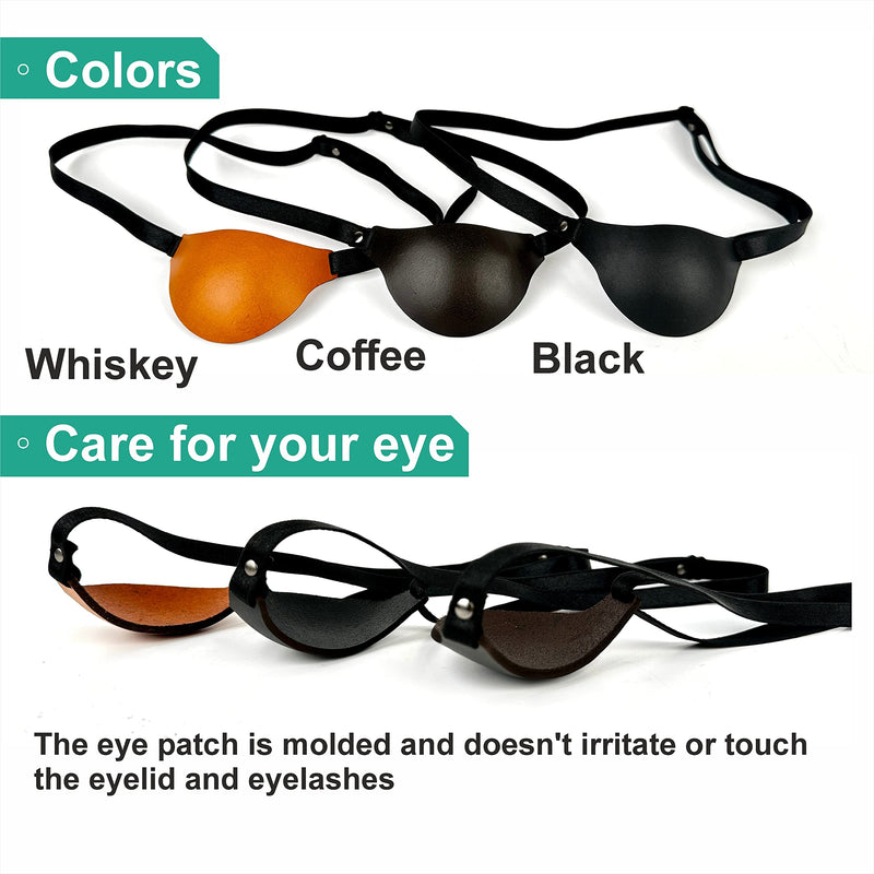 Leather Eye Patch, Eye Patch, Man Eye Patch, Woman Eye Patch, Slim Eye Patch, Eye patch (Black) Black