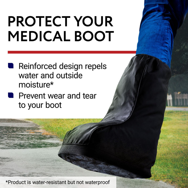 [Australia] - IMPRESA 2 Pack Walking Boot Cover for Foot & Ankle Brace – Medical Boot Shoe Protectors for Rain & Winter Weather – Water-Resistant Cast Cover for Foot Brace & Orthopedic Shoes – Med/Large – Unisex 
