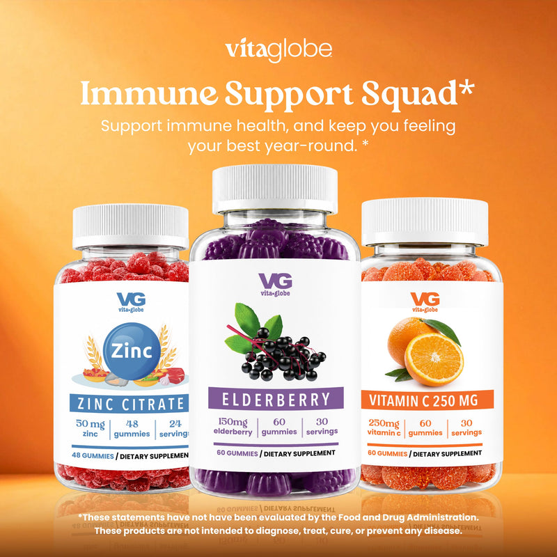 Elderberry Gummies with Vitamin C, Zinc, Immune Support Vegan | Sambucus Elderberry Extract, Daily Booster, Chewable Adult Vitamins, Non-GMO, 60 Gummies 60 Count (Pack of 2)
