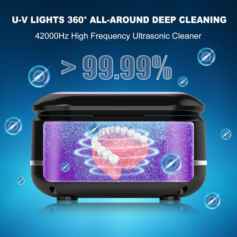 [Australia] - Ultrasonic Cleaner for Dentures, 42k Hz 180ml Ultrasonic Cleaner Dental Pod with 2 Modes, Portable Ultrasonic Cleaner for Jewelry, Dental Splint, Retainers and Watches 180ml 