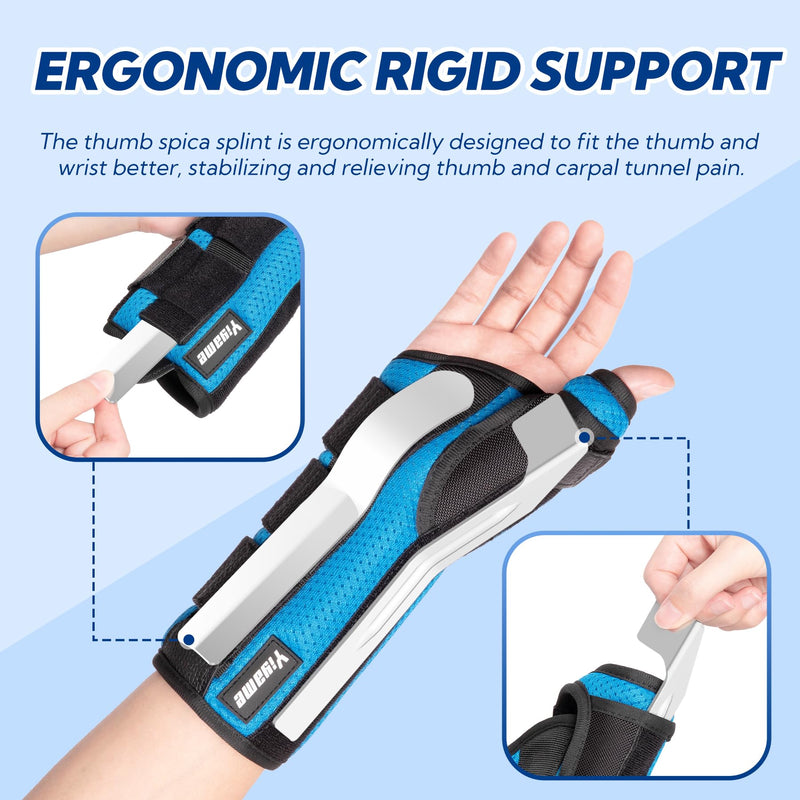 Thumb Spica Splint, De Quervain's Tenosynovitis Brace, Carpal Tunnel Wrist Brace with Thumb Support, Wrist and Thumb Brace for Trigger Thumb, Arthritis, Wrist Fractures, Injuries, Right-L L