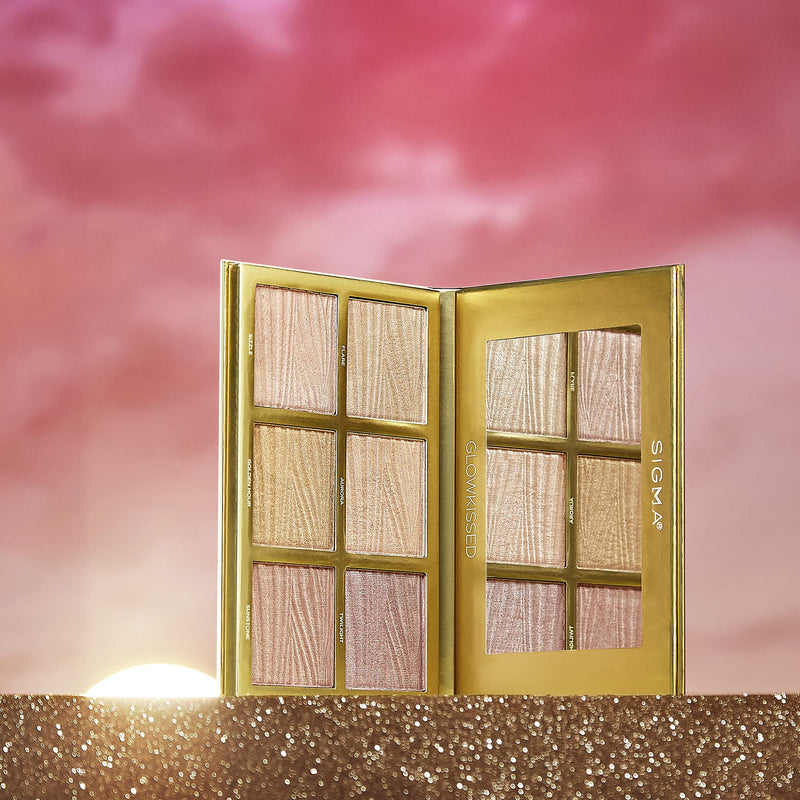 [Australia] - Sigma Beauty GlowKissed Highlight Palette | Highlighted Warm Tones | Glow Vibes, Mirror Included GlowKissed Palette 2.18 Ounce (Pack of 1) 