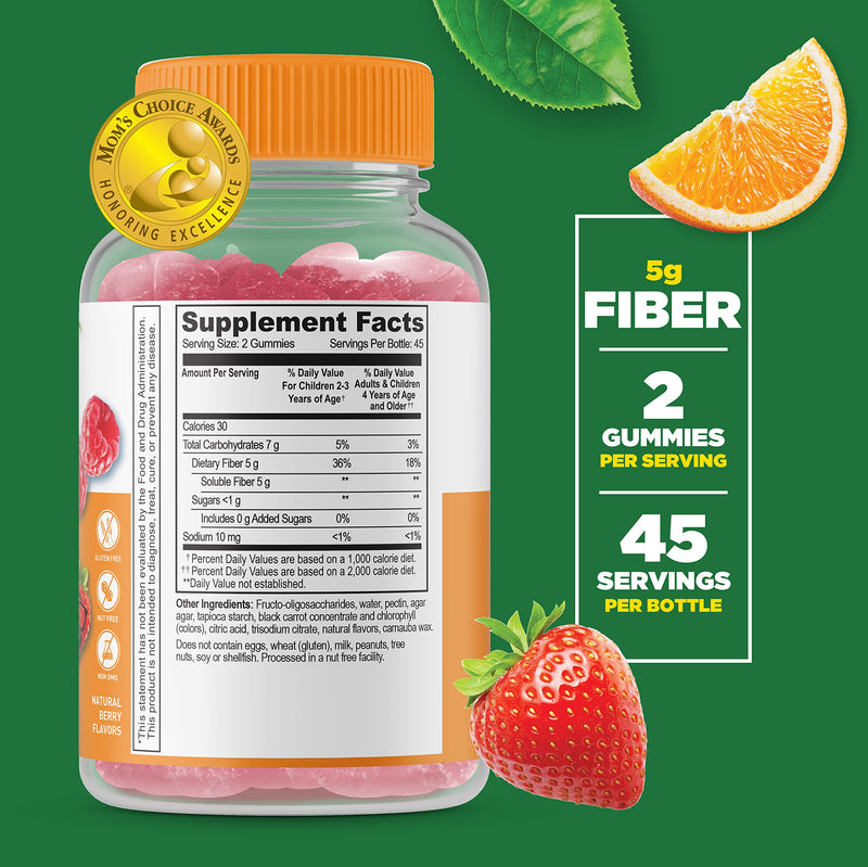 Lifeable Zinc 25mg Kids + Prebiotic Fiber Kids, Gummies Bundle - Great Tasting, Vitamin Supplement, Gluten Free, GMO Free, Chewable Gummy