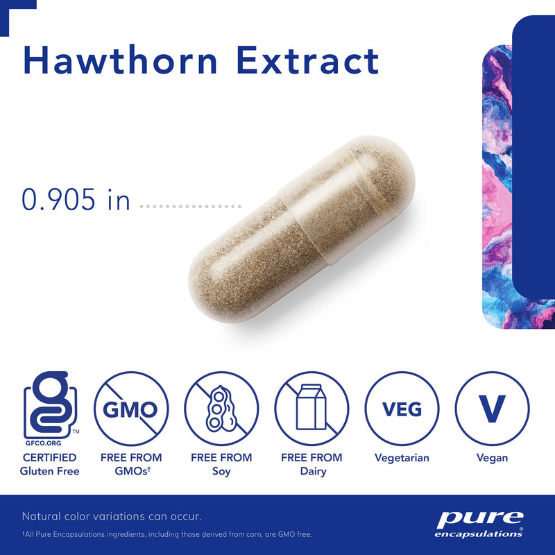 [Australia] - Pure Encapsulations Hawthorn Extract | Crataegus Oxyacantha Hypoallergenic Supplement for Cardiovascular System Support | 120 Capsules 120 Count (Pack of 1) 