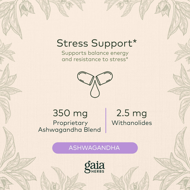 [Australia] - Gaia Herbs, Ashwagandha Root Vegan Liquid Phyto Capsules - Stress Relief, Immune Support Supplement, Balanced Energy Levels and Mood , 120 Ct (Pack of 1) 120 Count (Pack of 1) 