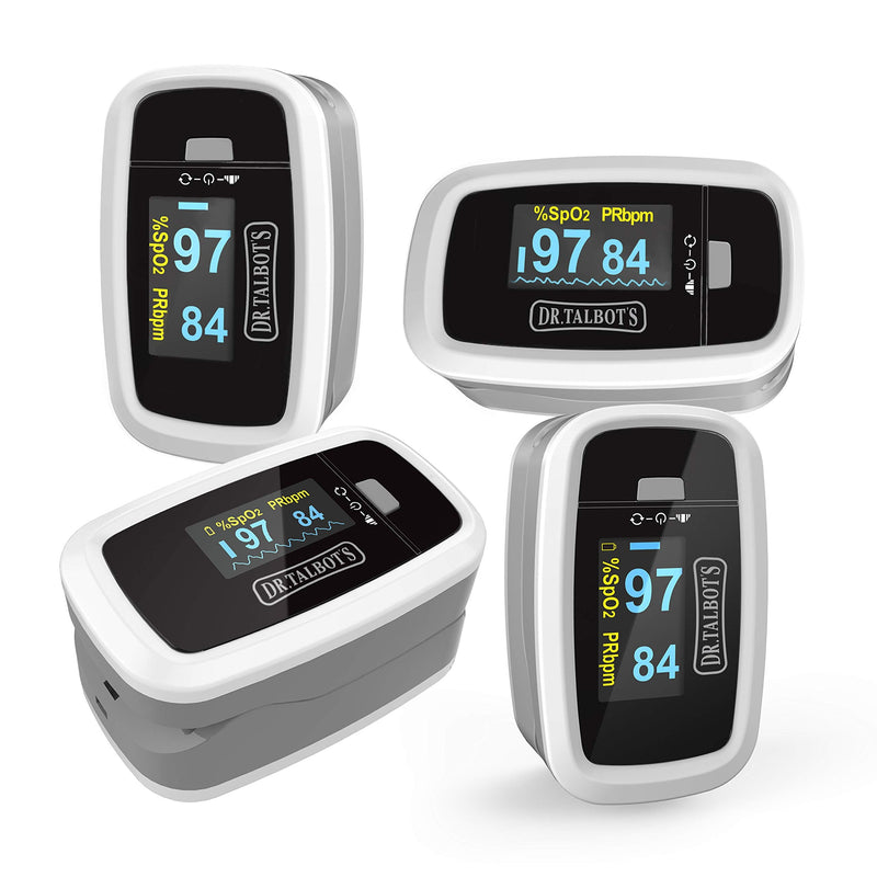 [Australia] - Dr. Talbot's Pulse Oximeter with Lanyard and Travel Pouch, White And Gray 