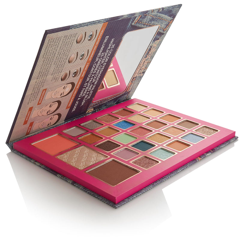 [Australia] - Bellapierre 90s Glam Face & Eye Book Palette | 25 Eyeshadow Shades with Blush, Bronzer, & Highlighter | Non-Toxic & Paraben Free | Vegan & Cruelty-Free 