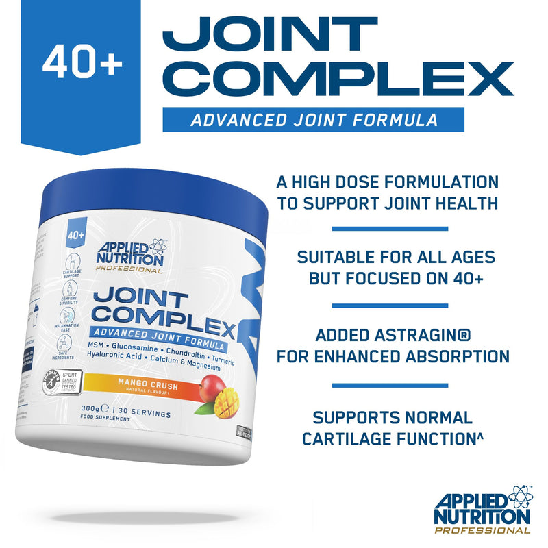 Applied Nutrition Joint Complex for Over 40s | Glucosamine, Chondroitin, MSM, Turmeric, Pea & Hyaluronic Acid | Informed Sport – Orange Burst (300g – 30 Servings)