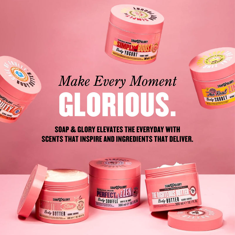Soap & Glory Simply The Boost Exfoliating Body Scrub - Smoothing & Buffing Body Scrub - Body Polish with Vitamin B5, Vitamin C, & Vitamin E (300ml)