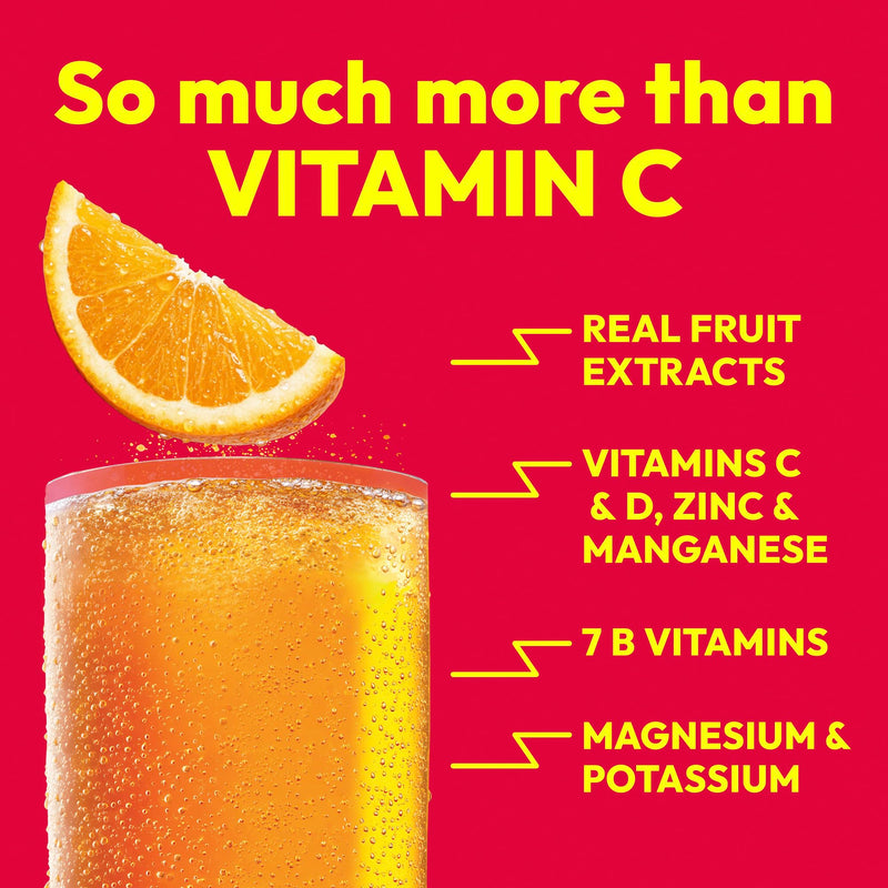 Emergen-C Vitamin C 1000mg Immune Support Powder, Orange, 30 ct | B Vitamins for Energy, Zinc and Manganese, Vitamin D, Electrolytes, Natural Flavor, Dissolves Quick Super Orange 9.6 Ounce (Pack of 1)