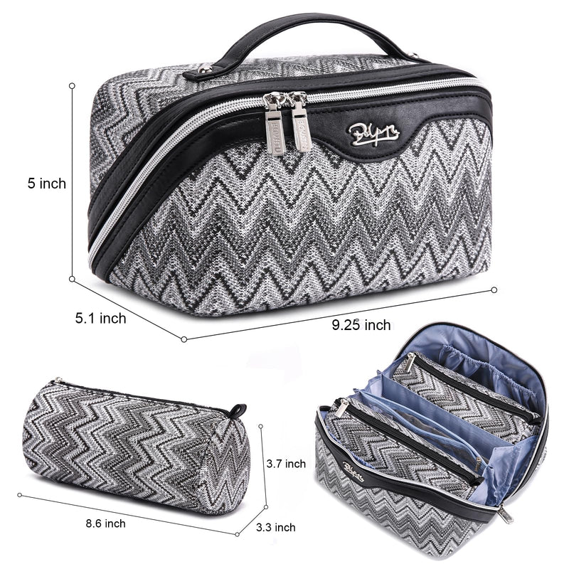 BOYATU Travel Makeup Bag Cosmetic Bags for Women: 3-Piece Makeup Bag Set (J-3-Black)