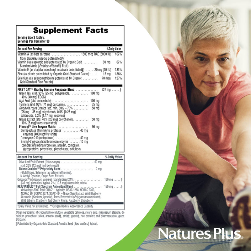 NaturesPlus AgeLoss First Day Healthy Immune Response - 90 Tablets - Vegetarian, Gluten Free - 30 Servings