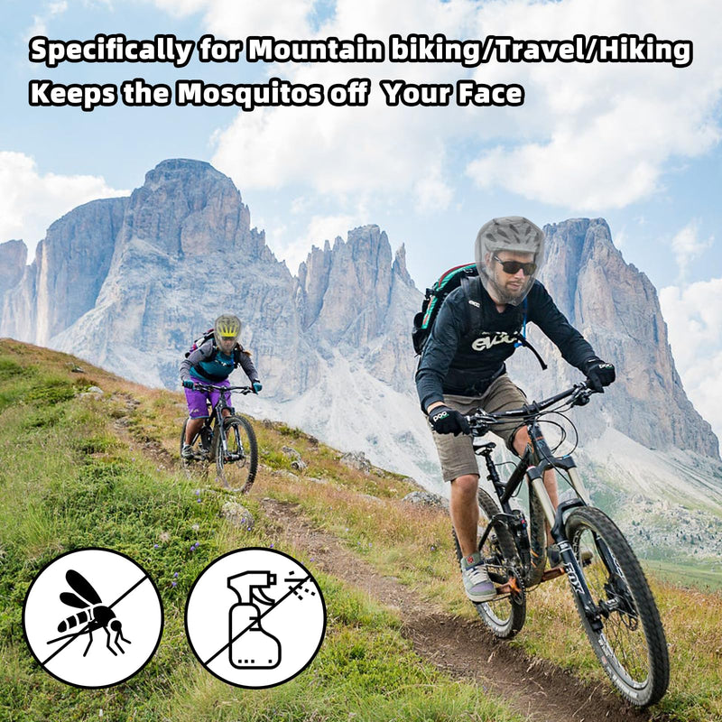 [Australia] - 8 Pack Gray Mosquito Covers Wearable Head Net Face Mesh Protecting Net Mosquito Fly Insects Bugs Preventing for Outdoor Hiking Camping 