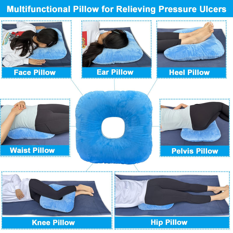 [Australia] - Donut Pillow Hemorrhoid Cushion for Tailbone Pain Relief, Medical Anti-Bedsore Seat Cushion for Pressure Sores, Bedsores, Pregnancy, Disabled & Paralyzed, Butt Pillow with Removable Cover 