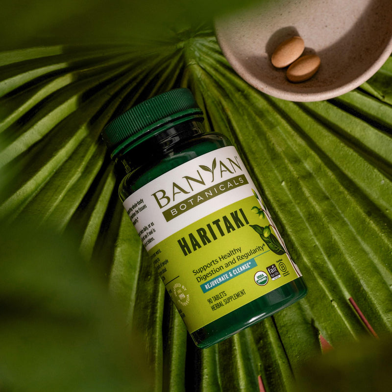 [Australia] - Banyan Botanicals Haritaki tablets – Certified Organic Terminalia Chebula – Supports Detoxification & Rejuvenation* – 90 Tablets – Non-GMO Sustainably Sourced Certified Fair for Life Fair Trade 