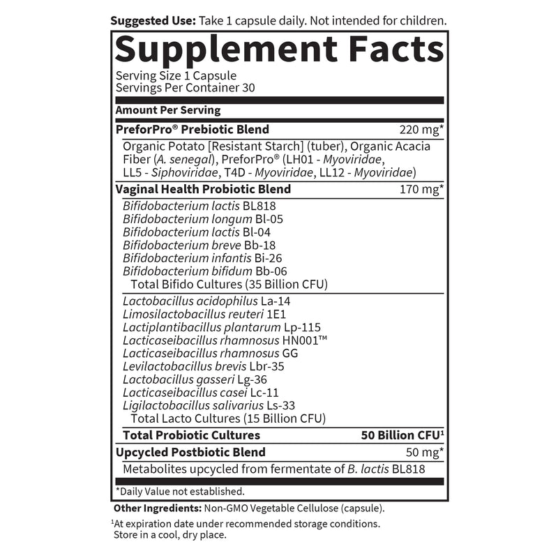 [Australia] - Garden of Life Dr Formulated Once Daily 3-in-1 Complete Prebiotics, Postbiotics & Probiotics for Women, PRE + PRO + POSTBIOTIC Supplement for Women‚Äôs Digestive, Immune & Vaginal Health, 30 Day Supply Unflavored 30 Count (Pack of 1) 