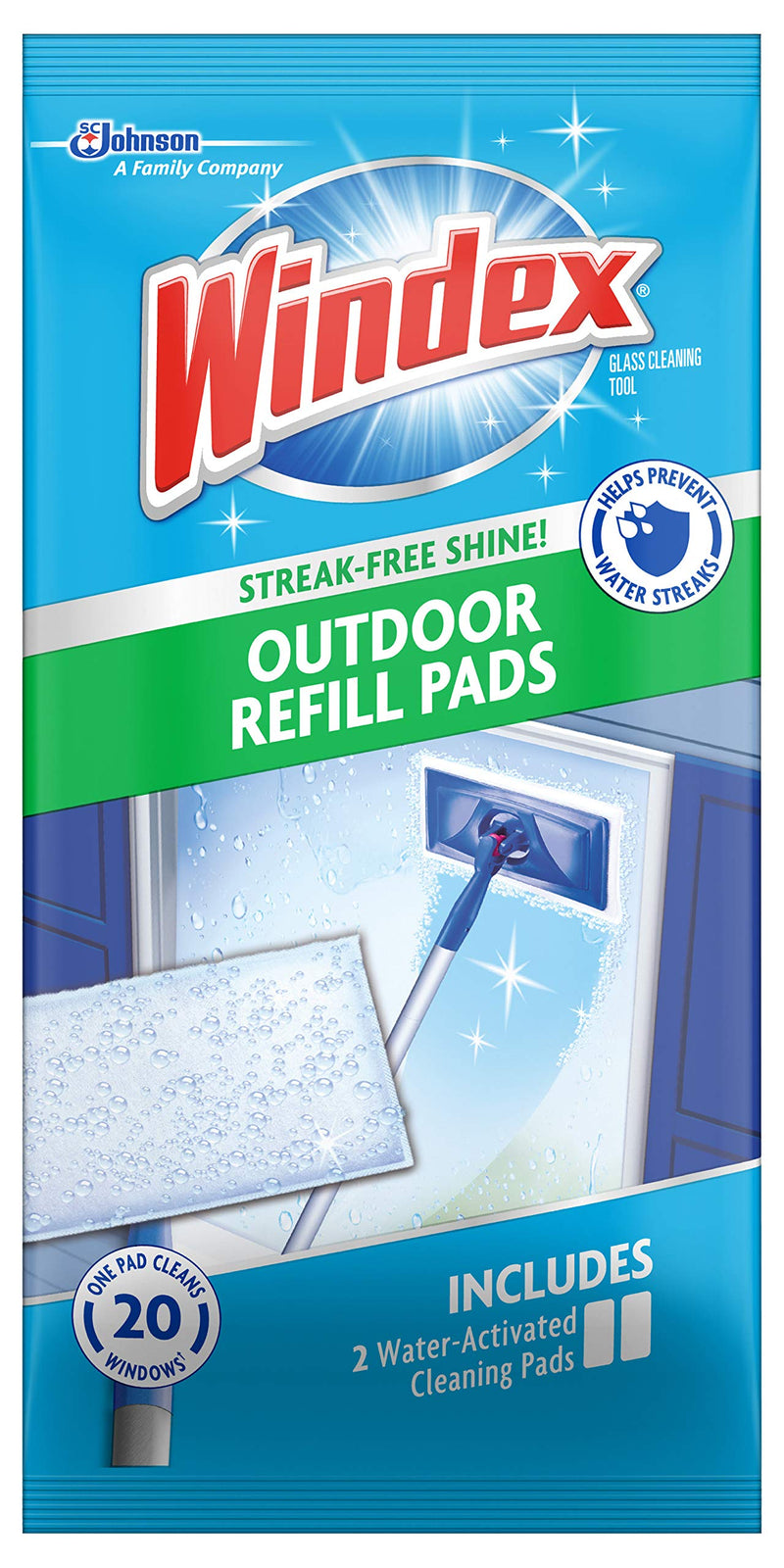 [Australia] - Windex All-In-One Window Cleaner Pads Refill, 2ct (Pack of 4) 2 Count (Pack of 4) 