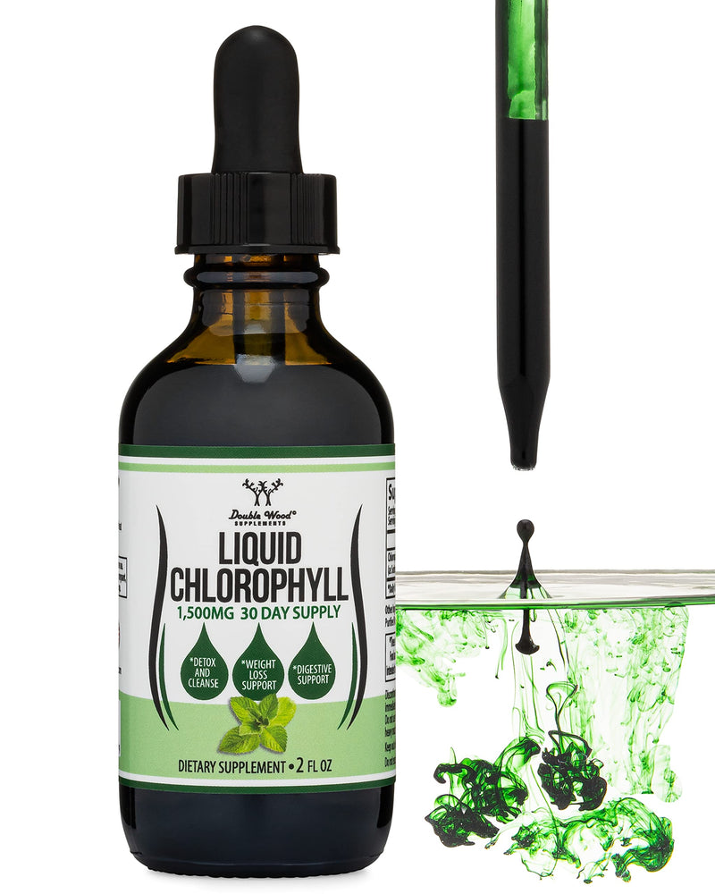 [Australia] - Chlorophyll Liquid Drops - Peppermint Flavored, Vegan Safe (Rich, Full Texture and Taste, Not Watered Down) for Skin Health, and Immune Function (Líquidas de Clorofila) by Double Wood 