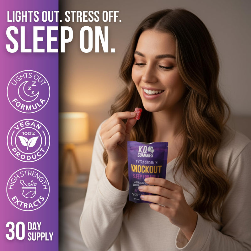 Sleep Gummies for Adults - Valerian Root 500mg, Ashwagandha, Lemon Balm & Chamomile - Natural Sleep aid - Vegan Friendly - 30 Day Supply