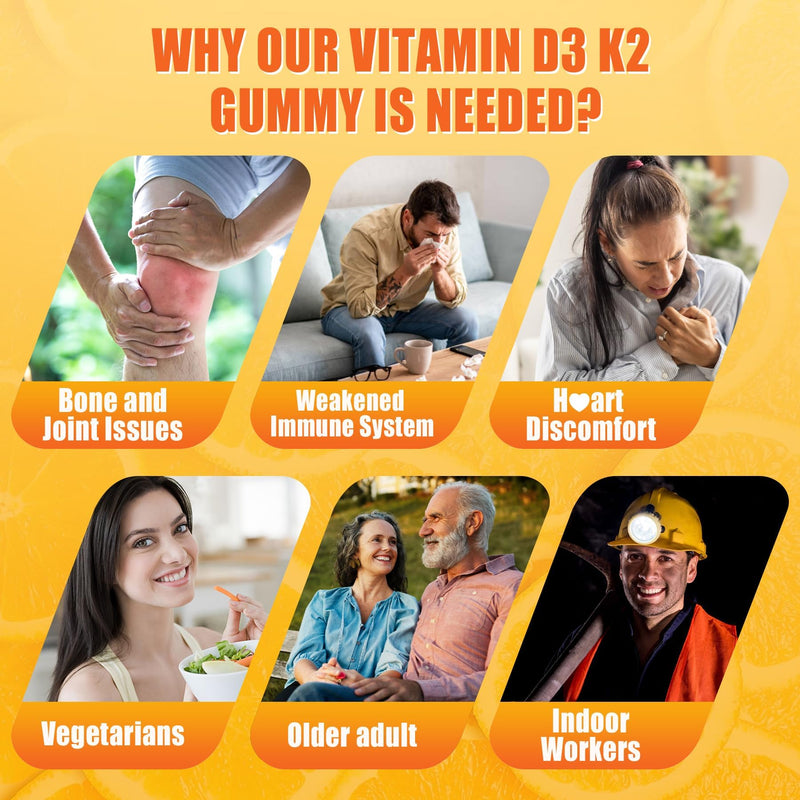 Nextdia Vitamin D3 K2 MK7 Gummies 5000IU with Magnesium Zinc for Adults | Whole-Food Plant-Based with Vitamin C, B12, Omega-3 & 5 Organic Veggies; Bone, Teeth, Energy & Immune Support, Sugar Free 60 Count (Pack of 1)