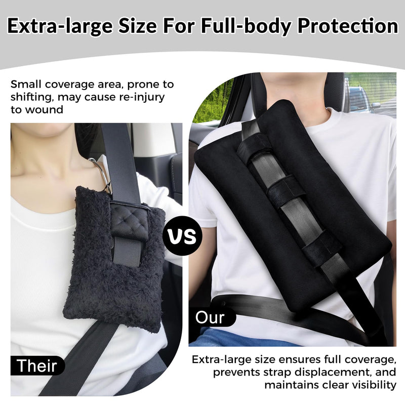 [Australia] - Seat Belt Pillow Post Surgery, Heart Pillows for After Heart Surgery Recovery, Chest Port Pacemaker Pillow for Chemo Patients Seatbelt, Gifts for Women After Hysterectomy (Black) Black 