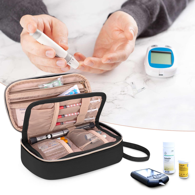 [Australia] - YARWO diabetic bag, insulin pen bag, insulin bag for diabetes accessories, insulin cooler bag for on the go, travel bag for insulin, black 