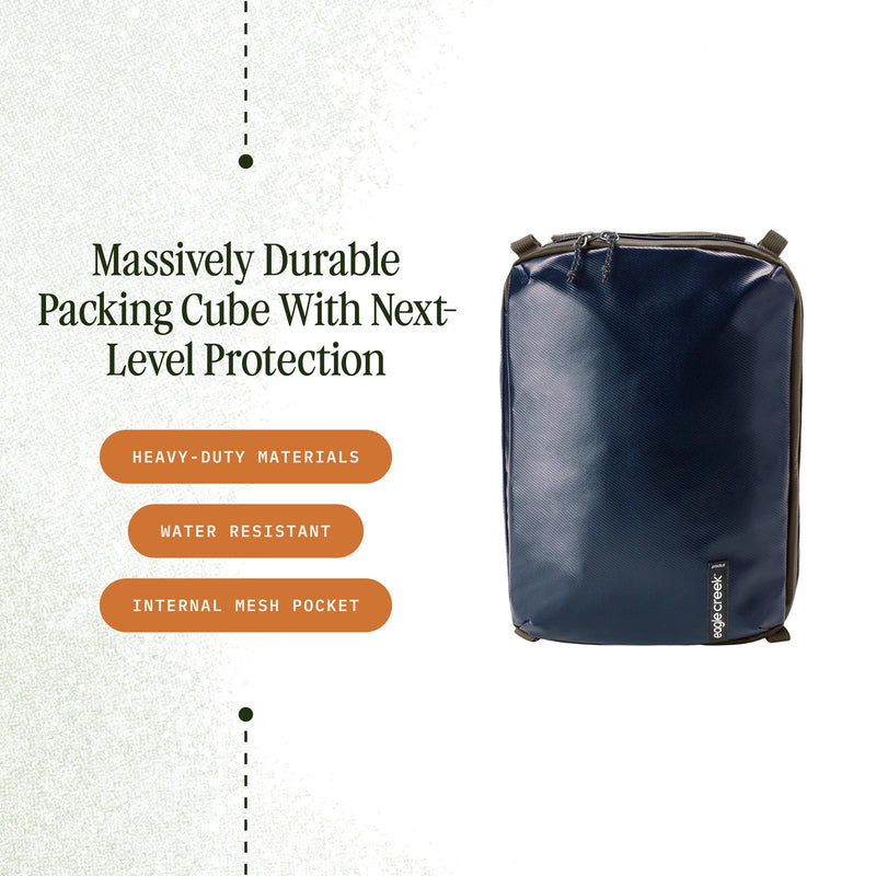 Eagle Creek Pack-It Gear Cube, Large, Atlantic Blue | Durable Packing Cube and Outdoor Travel Organizer to Keep Items Secure, Water-Resistant, Easily Attachable, Easy Gripping